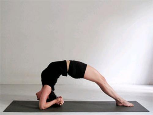 Эка пада випарита дандасана. Обратная поза посоха с ногой II