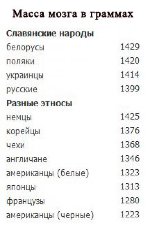Сколько весит мозг мужчины и женщины. Сколько весит мозг взрослого человека?