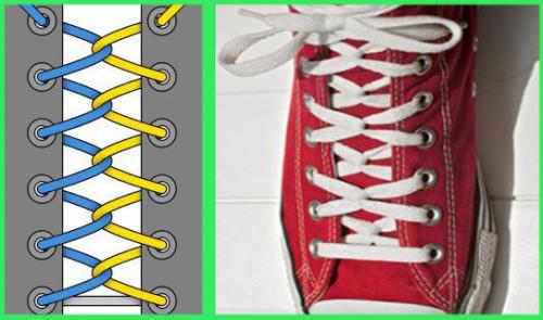 Как спрятать шнурки. Шнуровка-наоборот