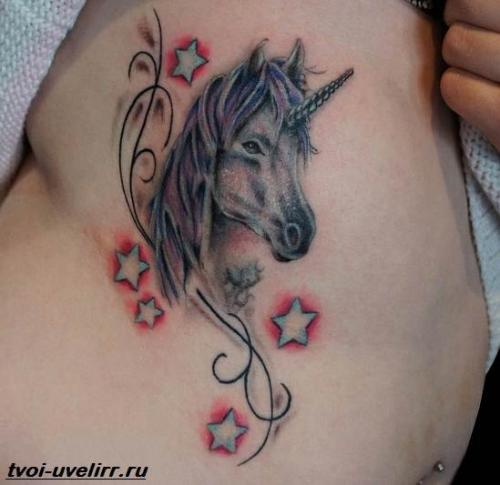 Значение тату единорог. Татуировка единорог 09