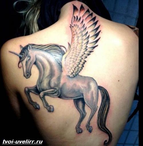 Значение тату единорог. Татуировка единорог 07