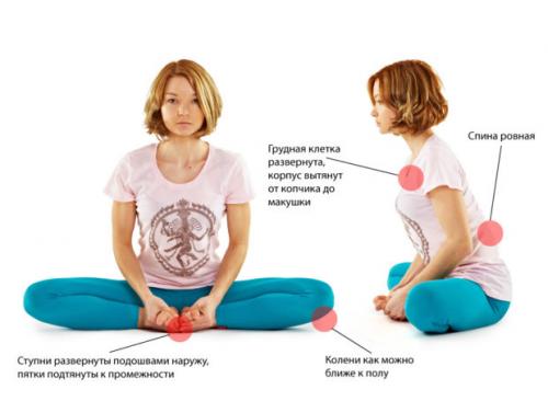 Поза бабочки. Техника выполнения асаны Баддхи Конасаны (поза Бабочки)