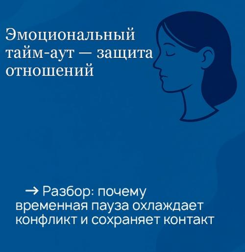 Эмоциональный тайм-аут - это осознанная пауза, когда чувства перегреваются и слова могут ранить.  