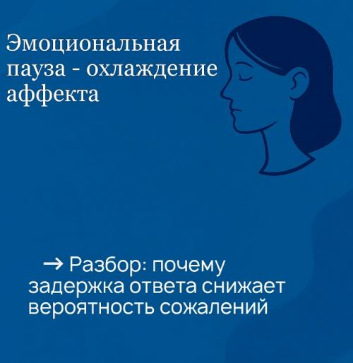 Эмоциональная пауза - это короткий момент между чувством и действием, который спасает от импульсивных слов и поступков.  