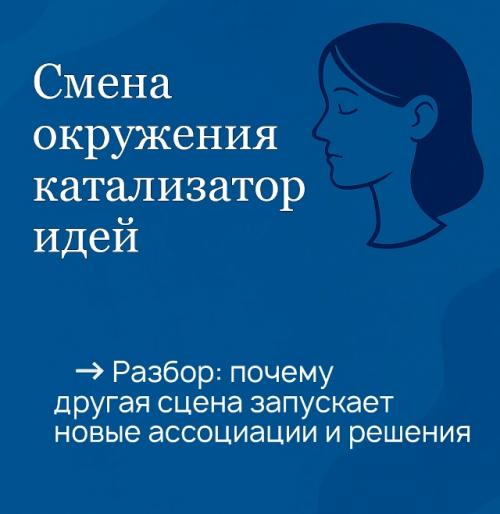 Смена окружения - катализатор идей. Смена окружения - катализатор идей.