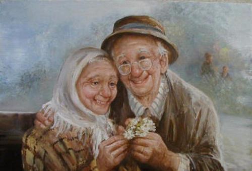 Я видел сегодня седую старушку, в автобус войдя, она села со мной.