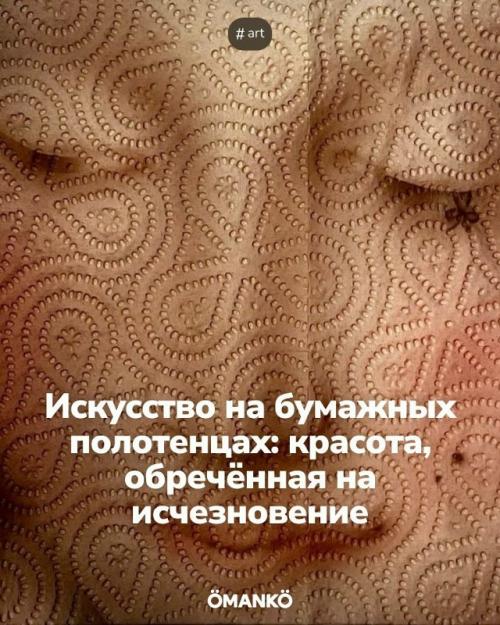 Искусство на бумажных полотенцах: красота, обречённая на исчезновение.

