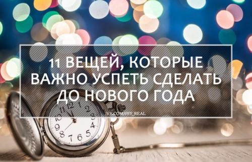 11 вещей, которые важно успеть сделать до нового года: