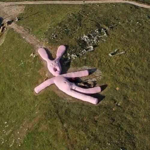 В 2005 году на склоне итальянской горы коллето - фава установили 60-метрового розового кролика. 01