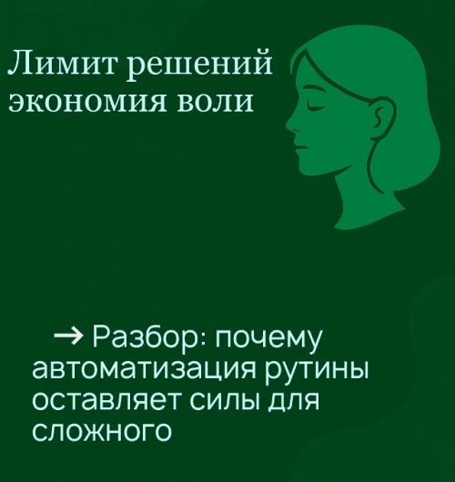 Лимит решений - экономия воли.  