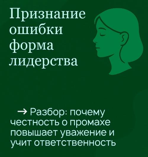 Признание ошибки - форма лидерства. Признание ошибки - форма лидерства.