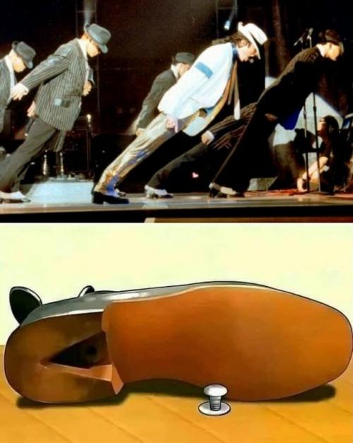 На этой фотографии - легендарный наклон Майкла Джексона, элемент, бросивший вызов законам физики.  