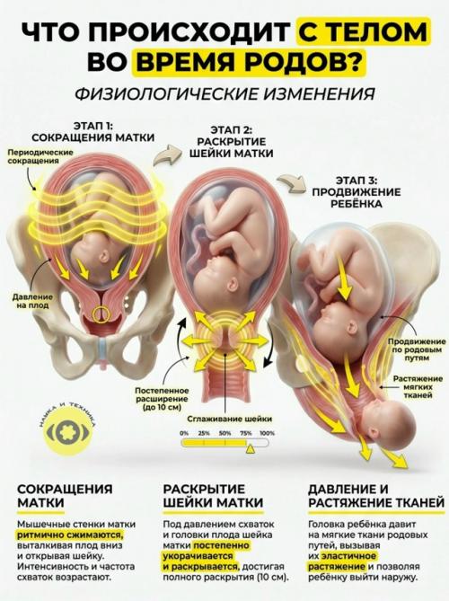 Родовая боль сразу из нескольких процессов складывается. 02