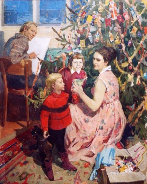 Восхитительная классика:   Новогодний антураж в картинах советских и российских художников.
