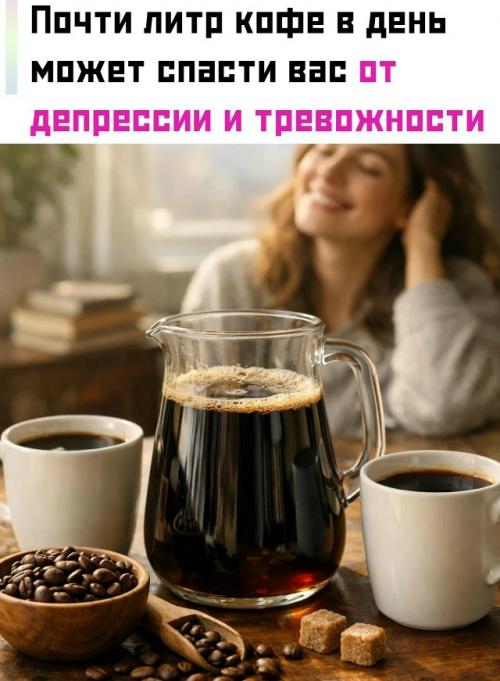 Учёные из фуданьского университета заявили, что почти литр кофе в день может снижать уровень тревожности и депрессии. 

