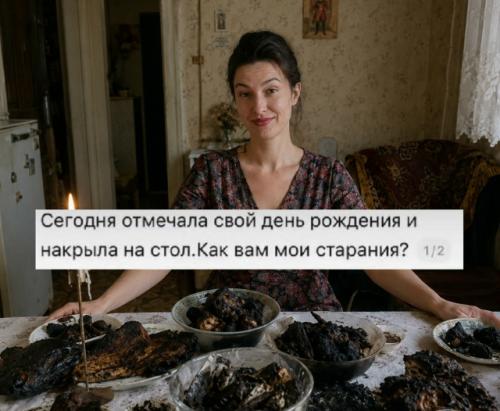Классика жанра: хотела удивить гостей, а удивила весь интернет. 

