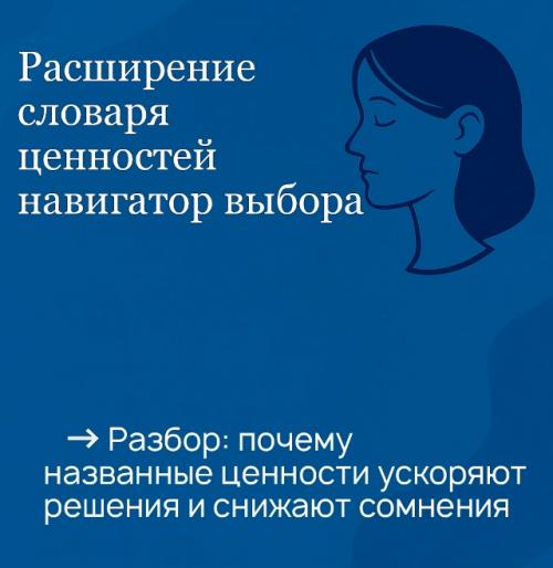 Расширение словаря ценностей - навигатор выбора.  