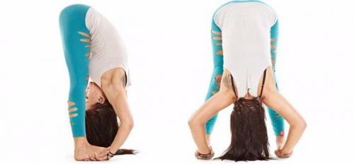 Падахастасана (глубокий наклон с захватом ступней).