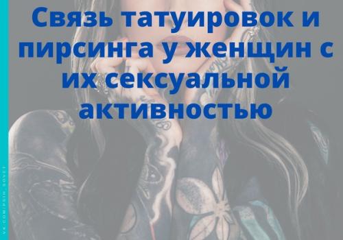 Связь татуировок и пирсинга у женщин с их сексуальной активностью.