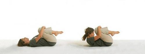 Паванамуктасана.  Анатомия: бедра / пресс/живот.