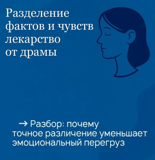 Разделение фактов и чувств - лекарство от драмы.  